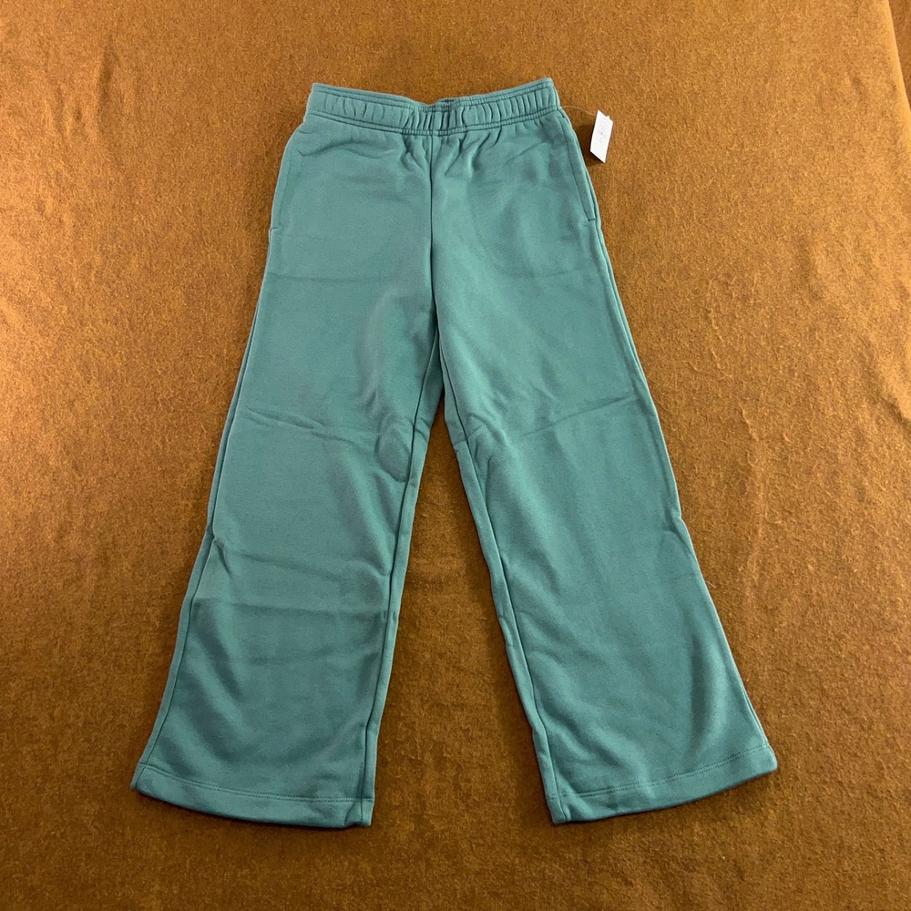 Gap Kids XL 12 Green Fleece Wide Leg Sweatpants NWT